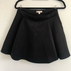 Black High Waisted Skater Mini Skirt